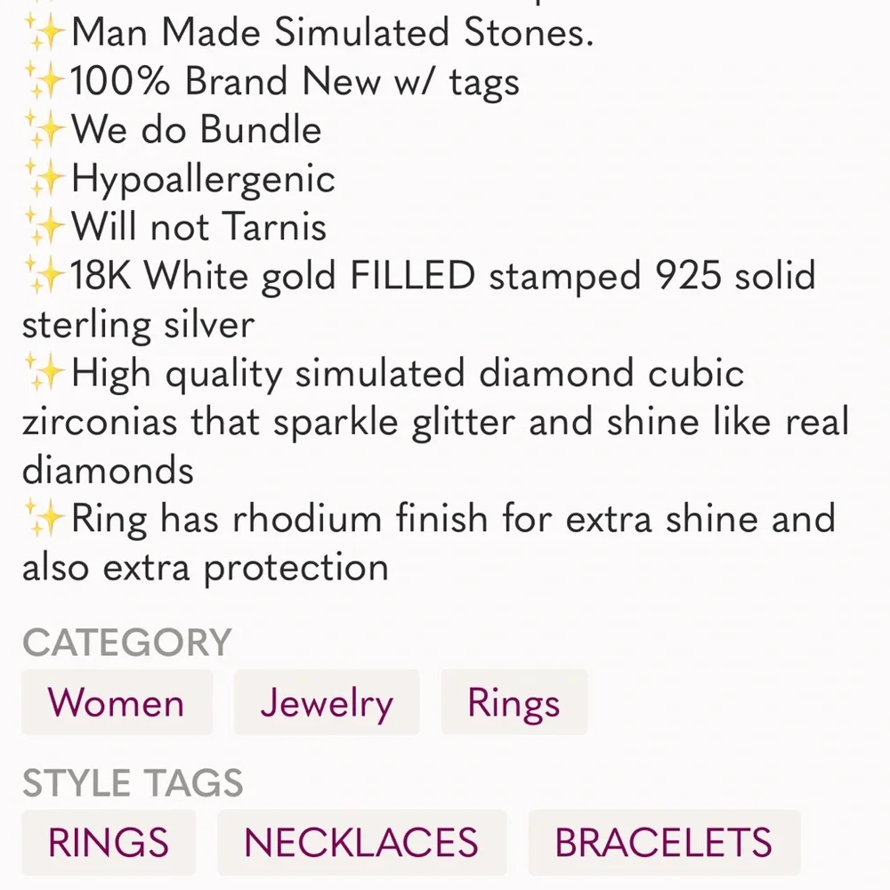BLACK RING Womens 8 - Picture 3 of 3